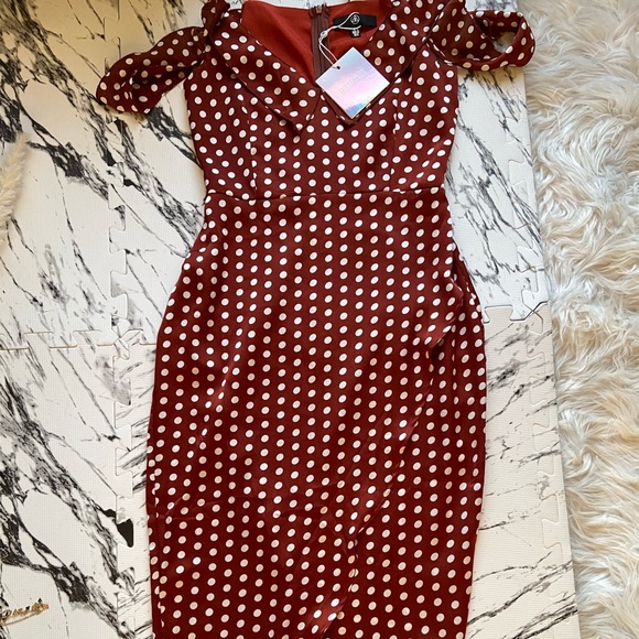 Missguided Satin Frill Midi Dress - Picture 3 of 5